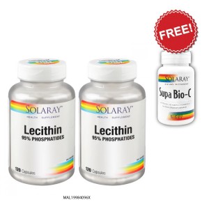 SOLARAY LECITHIN (OIL FREE) EXTRA 20% TWIN PACK (PL SPECIAL : FREE Supa Bio-C 30c)